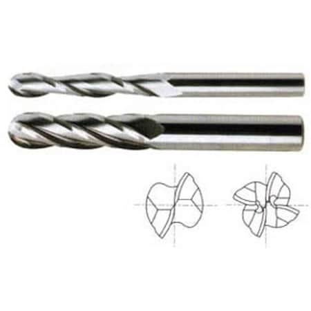 Yg-1 Tool 4 Flute Long Length Ball Nose Ticn-Coated Carbide 51593TC